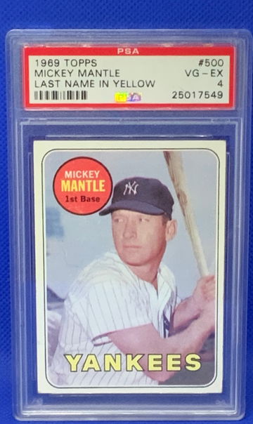 1969 TOPPS MICKEY MANTLE #500 PSA 4