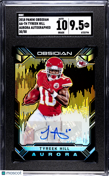 2018 Panini Obsidian Tyreek Hill #AA-TH Aurora Autograph SGC 9.5 Auto 10