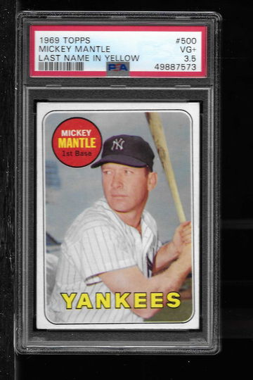 1969 TOPPS MICKEY MANTLE PSA 3.5