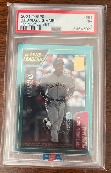 Barry Bonds / Giambi  2001  Topps EMPLOYEE Set  #395 From Factory Set /150 PSA 7