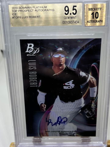 Luis Robert 2018 Bowman Platinum Top Prospects Ice Auto /50 BGS 9.5 POP 4