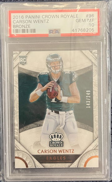 2016 Panini Crown Royale Carson Wentz Bronze /249