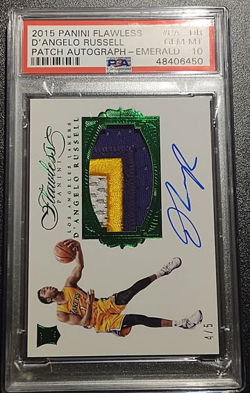 2015 Panini Flawless D'angelo Russell Emerald Patch Autograph RPA 4/5 PSA 10
