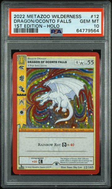 🌲2022 Metazoo Wilderness DRAGON OF OCONTO FALLS-HOLO 1ST ED. |PSA 10| 12/165 🐲