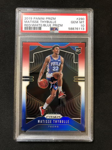2019 Panini Prizm - Matisse Thybulle - Rookie Red White Blue PSA 10 Gem Mint