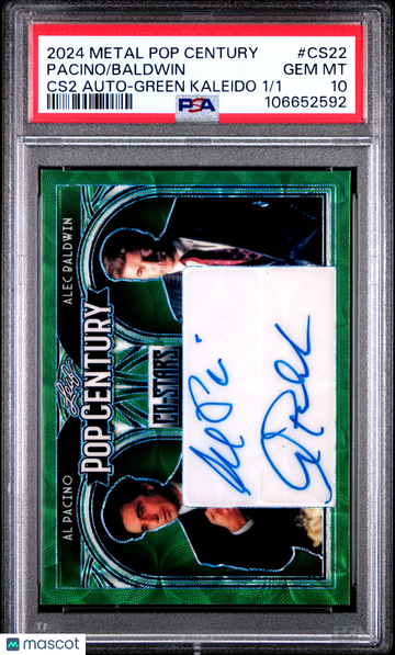 2024 Leaf Metal Pop Century Co-Stars 2 Autographs Baldwin Pacino #CS22 PSA 10