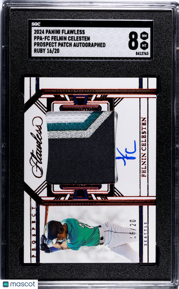 2024 Panini Flawless Felnin Celesten #PPA-FC Prospect Patch Autograph Ruby SGC 8