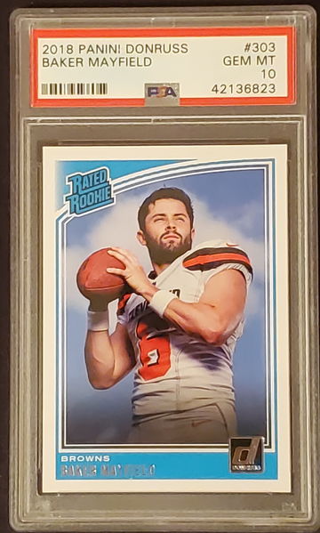 2018 Donruss Baker Mayfield Rated Rookie PSA 10