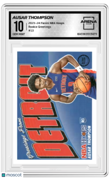 2023-24 Panini NBA Hoops Ausar Thompson #13 Rookie Greetings Arena Club 10