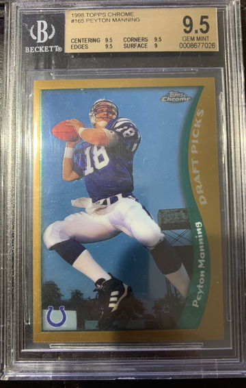 1998 Topps Chrome Peyton Manning Rookie # 165 BGS 9.5 Colts 