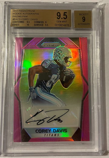 2017 Panini Prizm Rookie Autographs Prizms Pink Corey Davis #RACD BGS 9.5/9