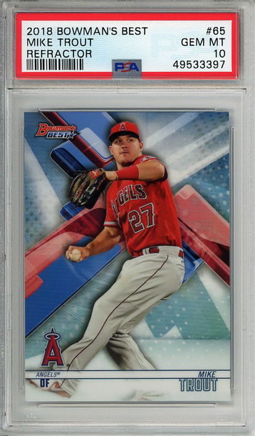 Mike Trout 2018 Topps Bowman's Best #65 Refractors PSA 10 Gem Mint! 3397