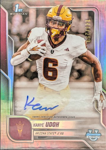 2025 Bowman Chrome University Autograph Refractor #BCA-KUD Kanye Udoh /299