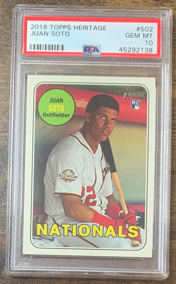 2018 Topps Heritage Juan Soto PSA 10 Gem Mint Nationals