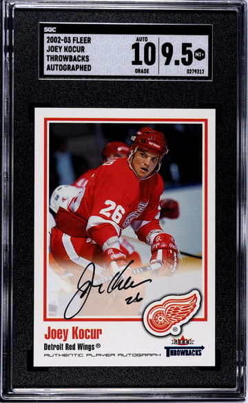 2002-03 Fleer Throwbacks Autographed Joey Kocur #NNO Auto SGC 9.5 Auto 10