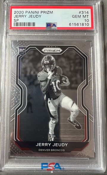2020 Prizm Jerry Jeudy SP #314 PSA 10 negative variation RC rookie card