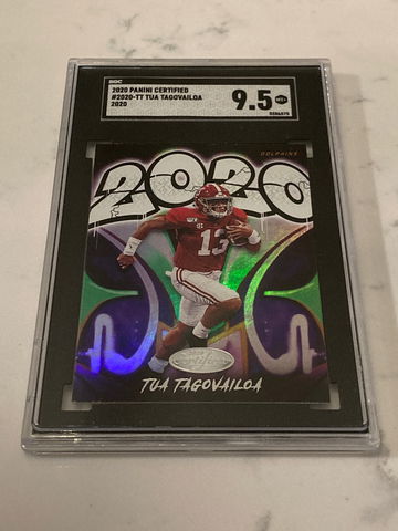 2020 Panini Certified Dolphins Rookie Tua Tagovailoa Graffiti Card Sgc 9.5