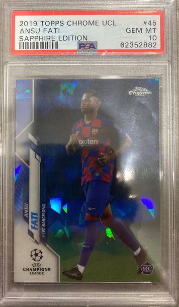 2019 Topps Chrome UCL Sapphire Edition Ansu Fati PSA 10