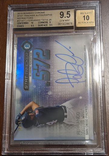 2019 Bowman Chrome Stat Tracker Auto Refractor Fernando Tatis Jr. BGS 9.5 04/99