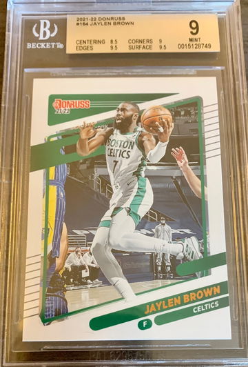 2021-22 Panini Donruss #164 Jaylen Brown - Graded BGS 9 MINT.  Boston Celtics ☘️