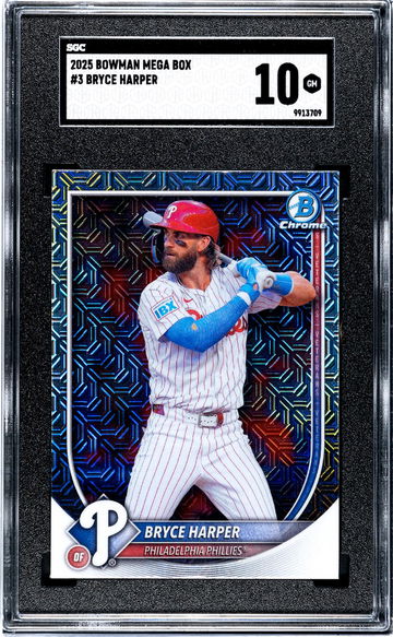 2025 Bowman Mega Box #3 Bryce Harper SGC 10
