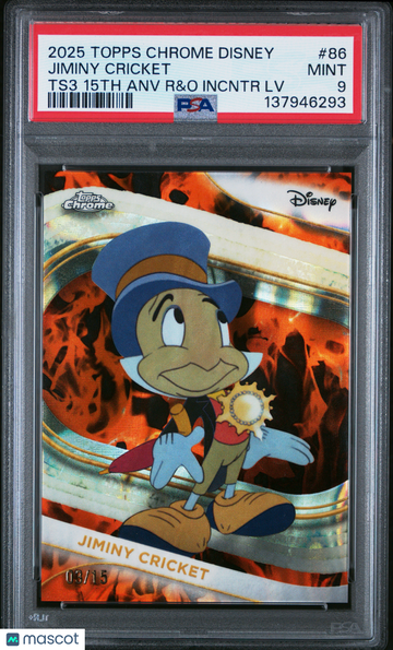 2025 Topps Chrome Disney Jiminy Cricket 03/15 #86 PSA 9