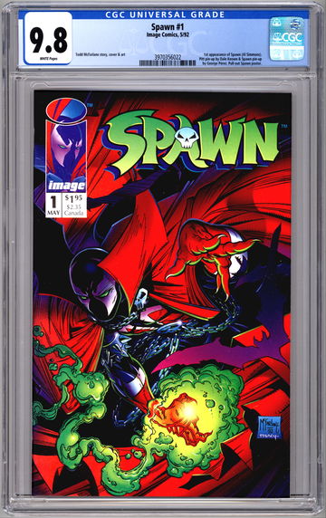 SPAWN #1 CGC 9.8 ORIGIN & 1ST SPAWN APP MCFARLANE STORY CVR & ART 1ST PRINT 1992