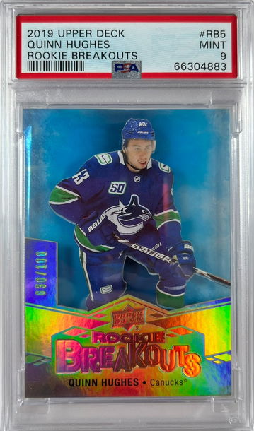 2019 Upper Deck Quinn Hughes Rookie Breakouts PSA 9 Mint