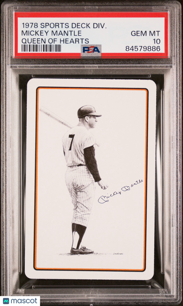 1978 Sports Deck Divison Mickey Mantle PSA 10 - Yankees - HOF - Queen of Hearts