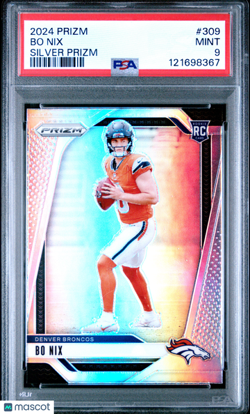 2024 Panini Prizm Bo Nix #309 Silver PSA 9
