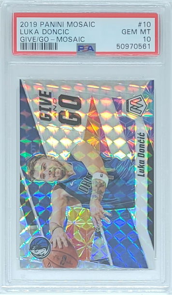 2019 Mosaic Luka Doncic Give and Go Mosaic Prizm #10 PSA 10 GEM MINT