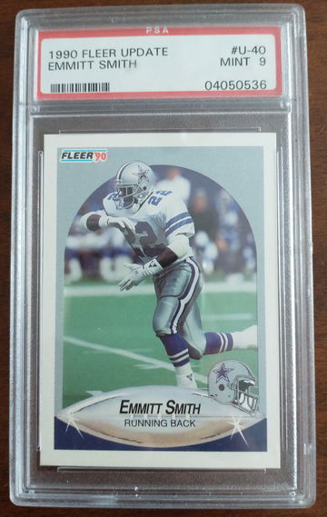 1990 Fleer Update #U-40 Emmitt Smith PSA Mint 9