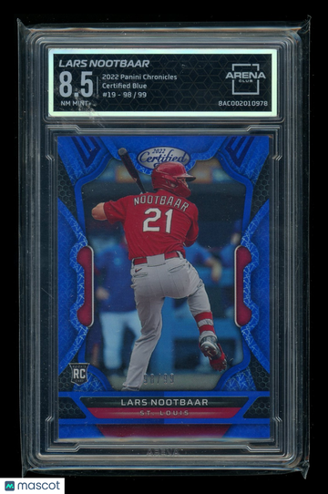 2022 Panini Chronicles Certified Blue Lars Nootbaar #19 /99 RC Arena Club 8.5