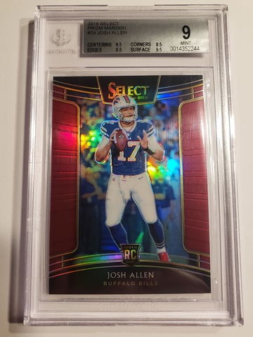 2018 Select Prizm Maroon #24 JOSH ALLEN RC BGS 9