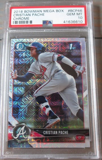 Cristian Pache 1st Bowman 2019 Bowman Mega Box Chrome BCP 46 PSA 10
