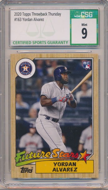 2020 TOPPS YORDAN ALVAREZ THROWBACK THURSDAY #163 RC SP #163 CSG 9