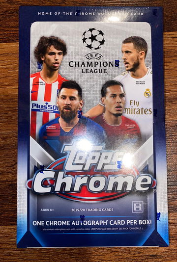 2019/20 Topps Chrome UEFA Champions League Sealed Hobby Box