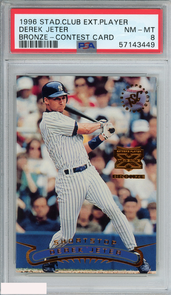 1996 STADIUM CLUB EXTREME PLAYER DEREK JETER BRONZE YANKEES HOF PSA 8 NM-MT