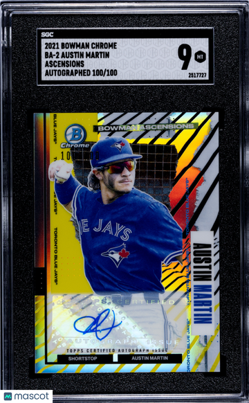 2021 Bowman Chrome Austin Martin #BA-2 Ascensions Autograph SGC 9