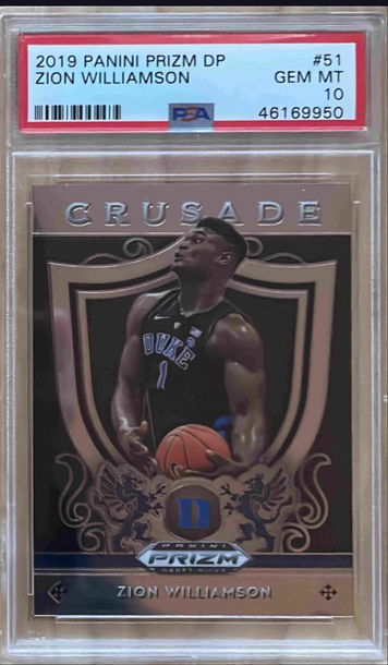 ZION WILLIAMSON 2019 PANINI PRIZM DRAFT PICKS CRUSADE PSA 10 ROOKIE #51 RC DUKE