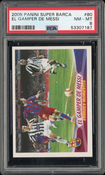 2005 Panini Super Barca El Gamper De Messi PSA 8 #80 Barcelona