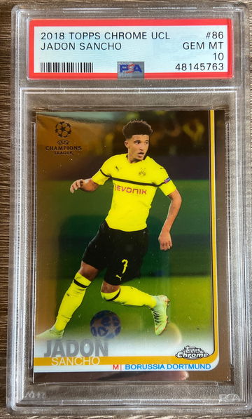 2018 Topps Chrome UCL Jadon Sancho PSA 10 Shipped from Canada UPS 5-7 Day