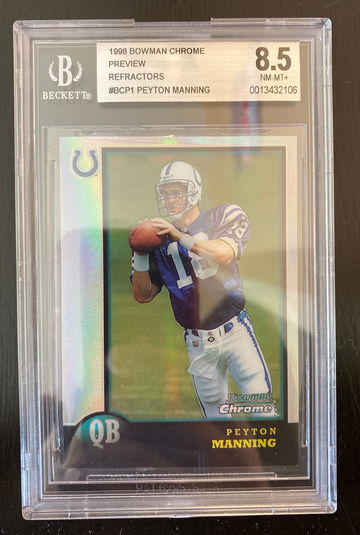 98 Bowman Chrome Peyton Manning Preview Rookie Refractor 