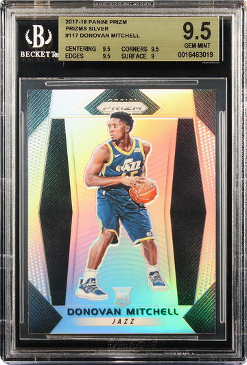 2017-18 Donovan Mitchell Panini Prizm Silver Prizms SP RC Rookie #117 BGS 9.5