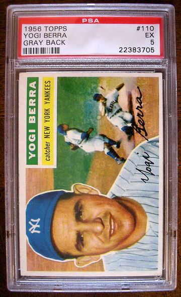 Yogi Berra 1956 Topps #110 Gray Back PSA 5
