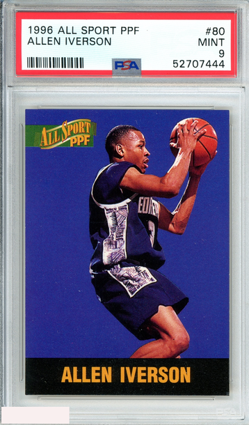 1996 SCORE BOARD ALL SPORT PPF ALLEN IVERSON #80 76ERS ROOKIE RC PSA 9 MINT