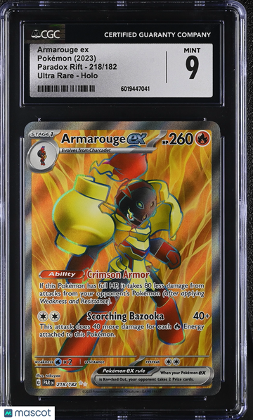 2023 Pokémon Paradox Rift Armarouge ex Ultra Rare CGC 9 #218/182