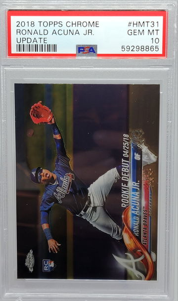 2018 TOPPS CHROME #HMT31 RONALD ACUNA JR.  UPDATE PSA 10