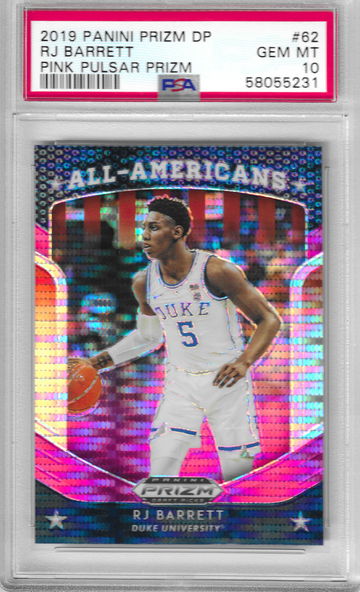 2019 Prizm Draft Picks RJ Barrett All-Americans #62 Pink Pulsar PSA 10