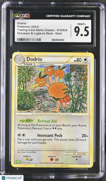2023 Pokémon Trading Card Game Classic Dodrio Venusaur & Lugia ex Deck CGC 9.5 #014/034